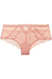 Chantelle | Segur satin-trimmed lace and tulle underwired bra | NET-A-PORTER.COM