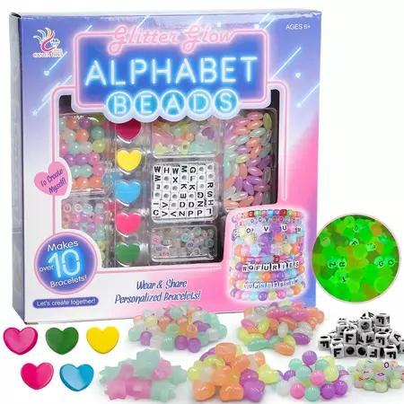 Bracelets Making Kit Toys for Girls 8-11 Years, Alphabet Charms Candy Color Luminous Beads for Jewelry Making Christmas Gifts - Walmart.com