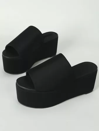 Minimalist Wedge Slide Sandals | SHEIN USA