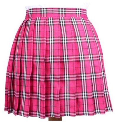 pink plaid skirt