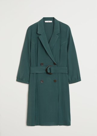 Buttoned wrap dress - Women | Mango USA green