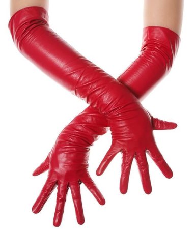 red Leather gloves