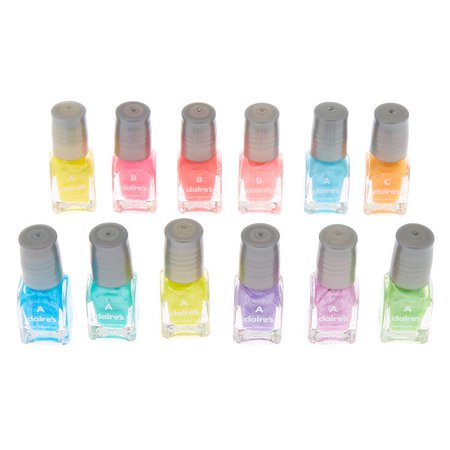 Rainbow Mini Nail Polish Set - 12 Pack | Claire's US