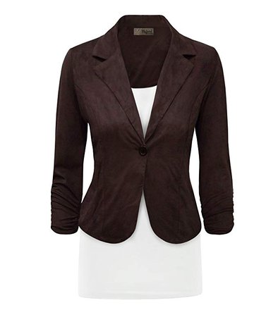HyBrid & Company Womens Work Office Suede Blazer Jacket Made in USA at Amazon Women’s Clothing store: