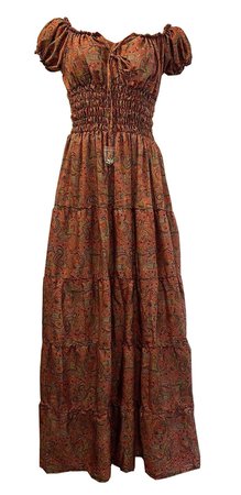 Bohemian Dress Renaissance Peasant Gown Cottagecore | Etsy