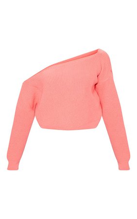 Black Off The Shoulder Crop Sweater | Knitwear | PrettyLittleThing USA