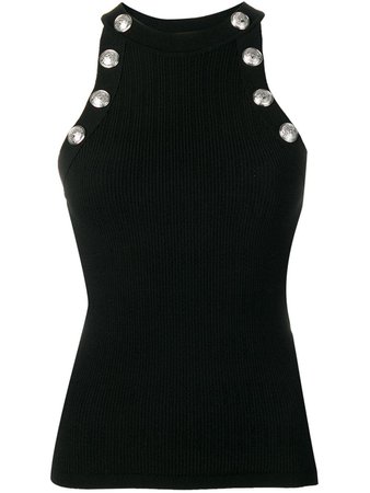 Balmain button detail tank top £567 - Shop Online SS19. Same Day Delivery in London