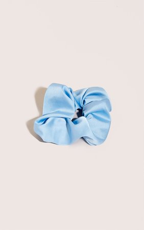 Blue Satin Scrunchie | Accessories | PrettyLittleThing