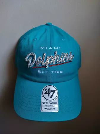 Bling Crystal Miami Dolphins Script Teal Adjustable Hat NFL Football Bling Hat Accented With Preciosa Maxima Crystals - Etsy
