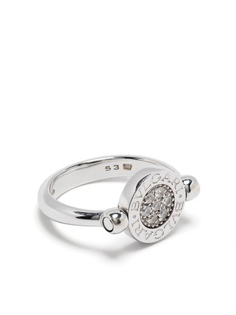 Bvlgari Pre-Owned 2000s 18kt White Gold Flip Diamond Ring - Farfetch