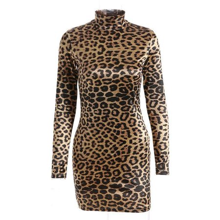 Leopard Turtleneck Dress – Own Saviour