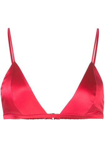 Red Fleur Du Mal Luxe Triangle Bra For Women | Farfetch.com