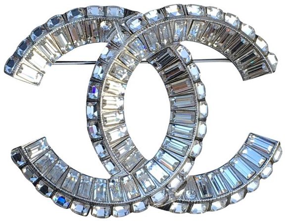 Chanel Silver Strass Crystal Cc Pin Brooch W/ Gift Bag - Tradesy