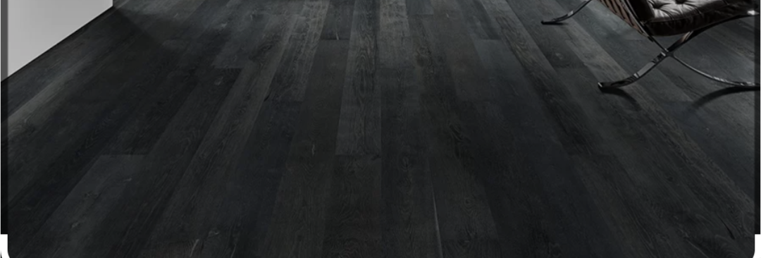 black wood floor