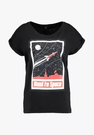 Merchcode LADIES ROAD TO SPACE TEE - Print T-shirt - black - Zalando.co.uk