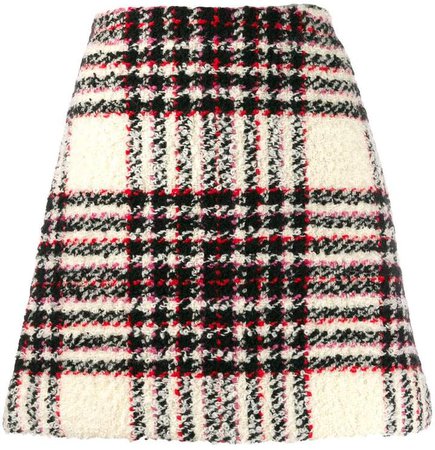 plaid tweed a-line skirt