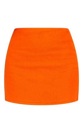 Orange Textured Micro Mini Skirt | PrettyLittleThing CA