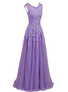 Beautiful Light Purple Long Tulle Prom Gown, Prom Dresses 2019