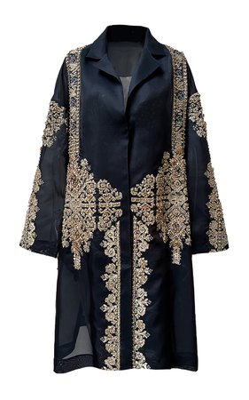 Robinne Embroidered & Beaded Silk Coat By Biyan | Moda Operandi