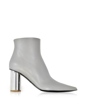 Proenza Schouler Taupe Gray Leather Mirror Heel Boots