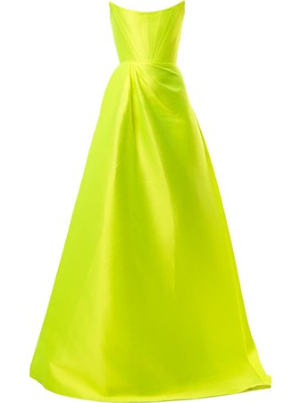 Shop yellow Alex Perry high-shine maxi dress with Express Delivery - Farfetch