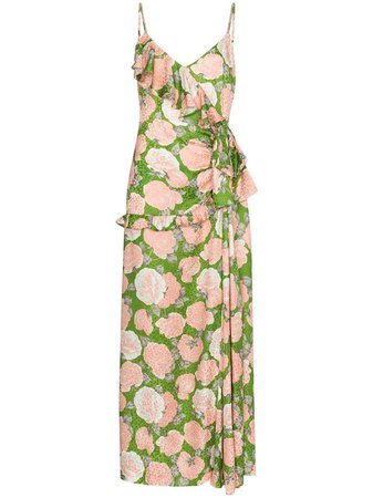 Miu Miu | floral print ruffled maxi dress