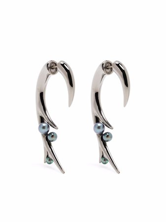 Shaun Leane Large Hook Black Pearl Earrings - Farfetch