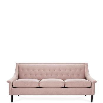 Piper Petite Pink Velvet Sofa
