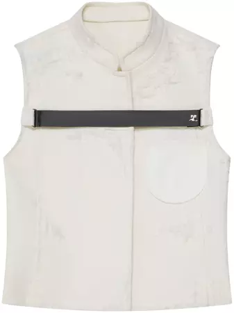 Courrèges Distressed Strap Racer Jacket vest - Farfetch