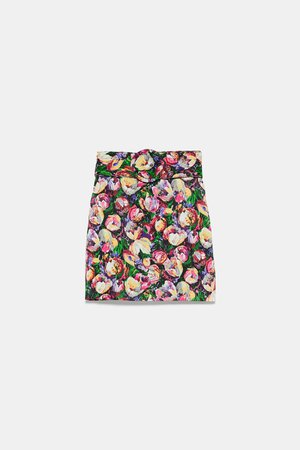 LIMITED EDITION PRINTED SKIRT WITH BELT - View All-SKIRTS-WOMAN | ZARA United States