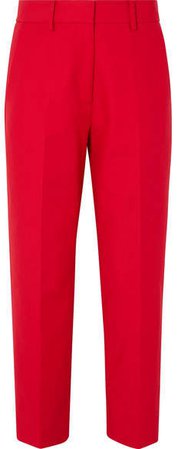 Khaite - Catherine Cotton-twill Straight-leg Pants - Red