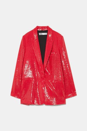 SEQUINED BLAZER - NEW IN-WOMAN | ZARA United States red