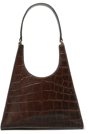 STAUD | Rey croc-effect leather shoulder bag | NET-A-PORTER.COM
