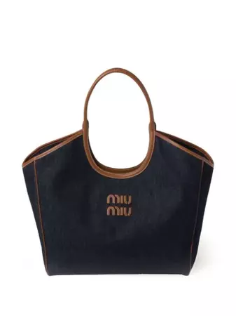 Miu Miu Ivy Denim Tote Bag - Farfetch