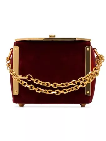 Alexander McQueen Red Box 16 Small Velvet Leather Box Bag - Farfetch