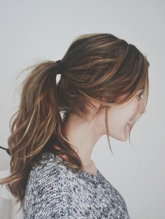 • hair ponytail messy ponytail brown to blonde anewall with-grace-and-guts •