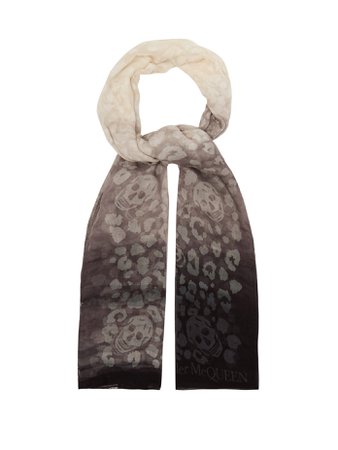 Skull-print silk-blend ombré scarf | Alexander McQueen | MATCHESFASHION.COM