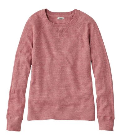 Cotton Slub Sweater, Crewneck Sweatshirt pink