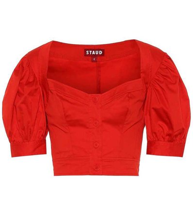 STAUD | Rene Tomato Red Cotton Top