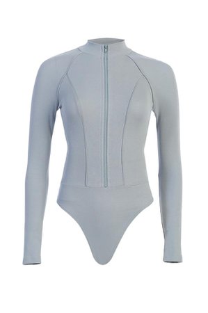 SKY BLUE PIPER FITTED BODYSUIT – JLUXLABEL