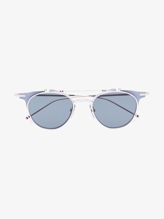 Thom Browne Eyewear Metallic flip lens sunglasses | Browns