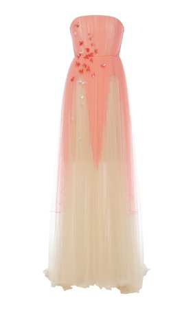 Strapless Silk-Tulle Degrade Gown by DELPOZO | Moda Operandi