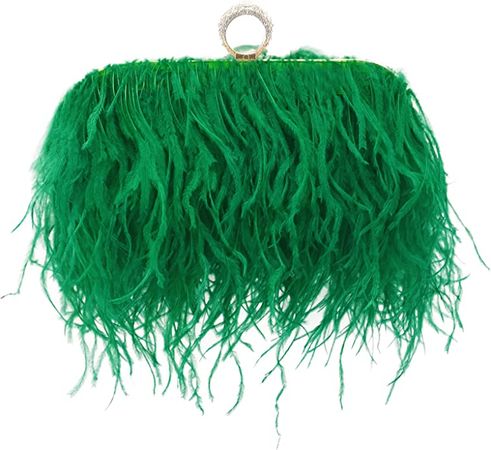 Miuco Women Feather Clutch Purse Shoulder Crossbody Bag Evening Handbags (Green): Handbags: Amazon.com