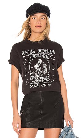 Junk Food Janis Joplin Down On Me Tee in Black | REVOLVE