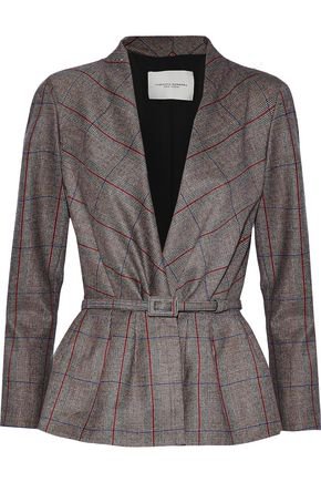Belted checked wool jacket | CAROLINA HERRERA | Sale up to 70% off | THE OUTNET
