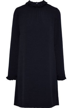 Midnight blue Hibiscus ruffle-trimmed crepe mini dress | Sale up to 70% off | THE OUTNET | GOAT | THE OUTNET