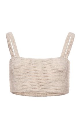 Crochet Cotton-Blend Cropped Top By Magda Butrym | Moda Operandi