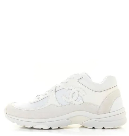 white Chanel trainers