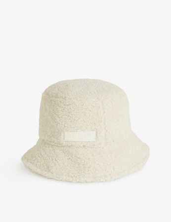 TED BAKER Brand-patch faux-shearling bucket hat