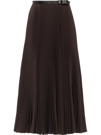 Brown Prada A-line pleated skirt P175RHS2021OES - Farfetch